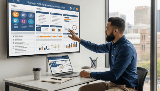 AI skills development action plan for South African professionals in 2026. 7 practical steps from goal setting to certification, application, and career ROI.